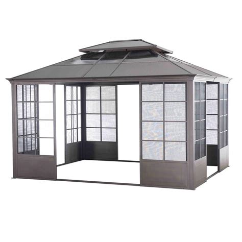 gazebo screens home depot|hardtop screen house gazebo.